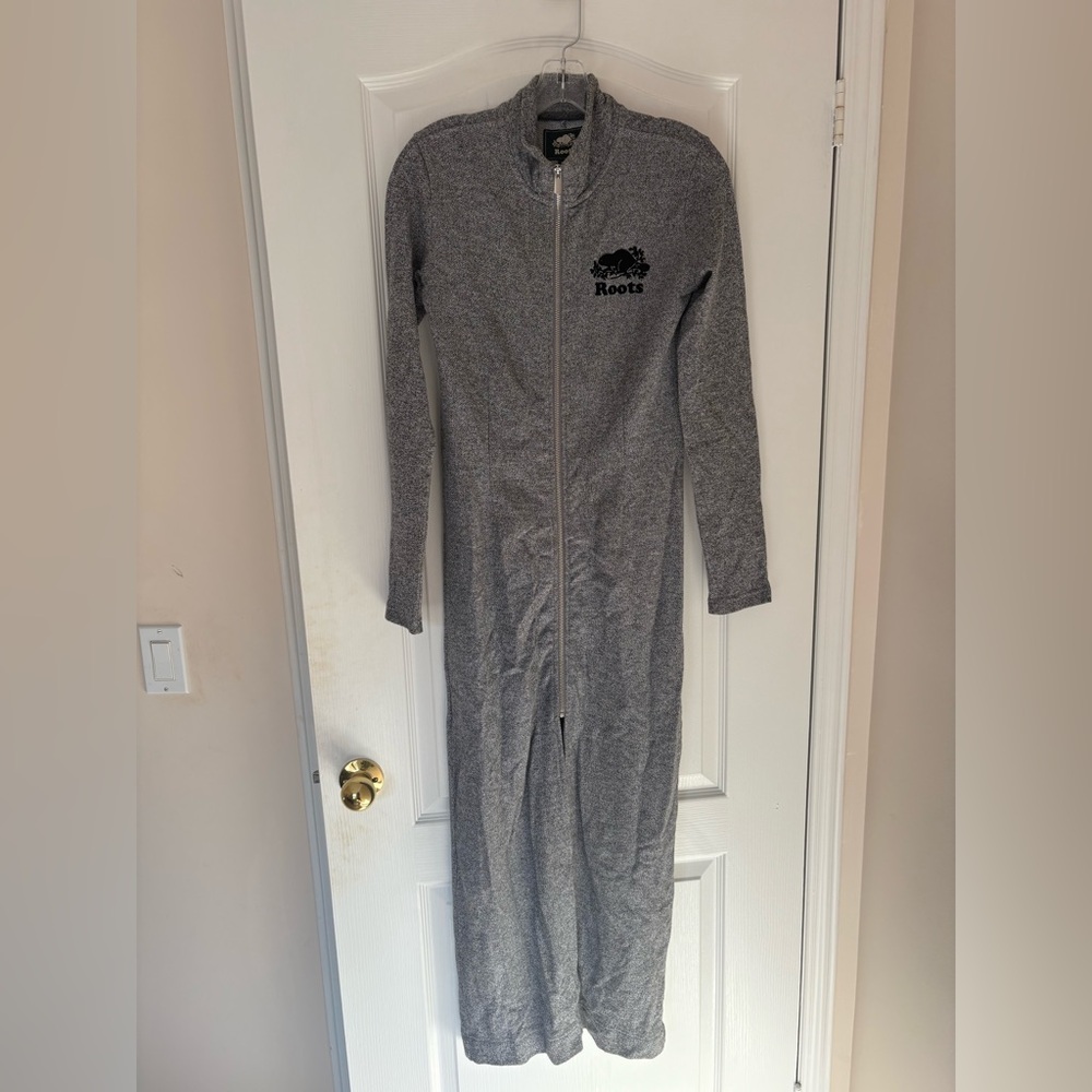 Roots Heather Gray Zip-Up Jumpsuit